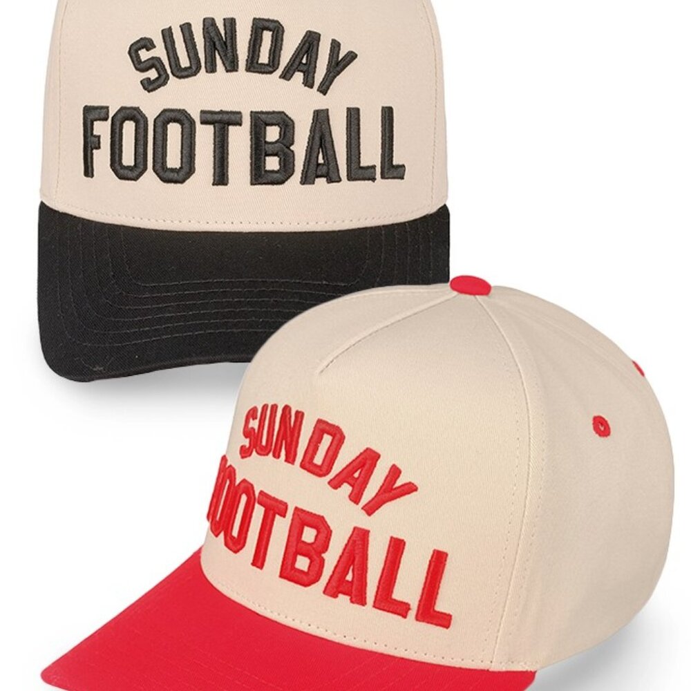Sunday Football Embroidered Two Tone Baseball Trucker Cap Snapback